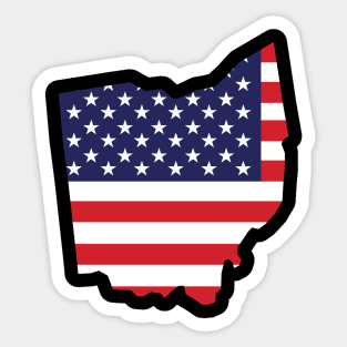 Ohio State Shape Flag Background Sticker